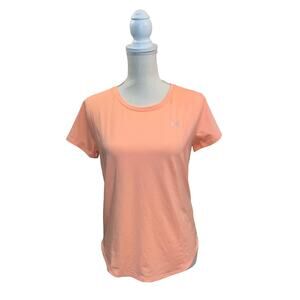 Womens Under Armour Small Top Heat Gear Orange T-Back Tee New With Tags NWT